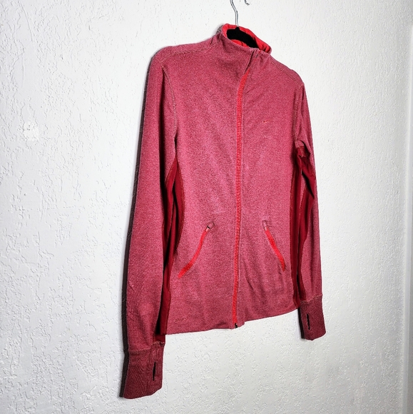 Nike Women's Red Full Zip Dri-Fit Long Sleeve Jacket Sz M Running/Track Athletic - Picture 2 of 10